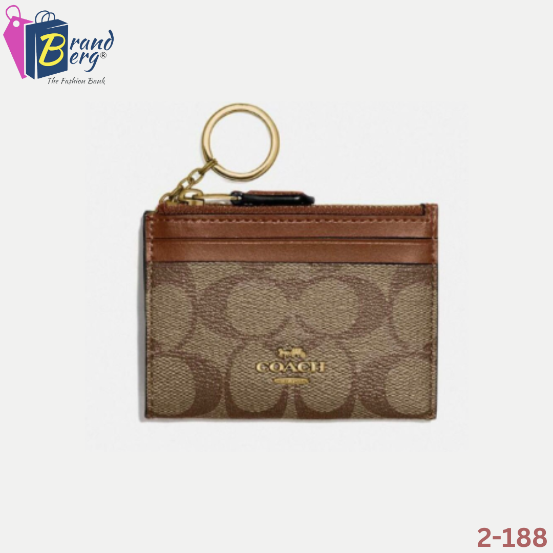 C.O.A.C.H Mini Skinny Id Case In Signature Canvas Card Holder