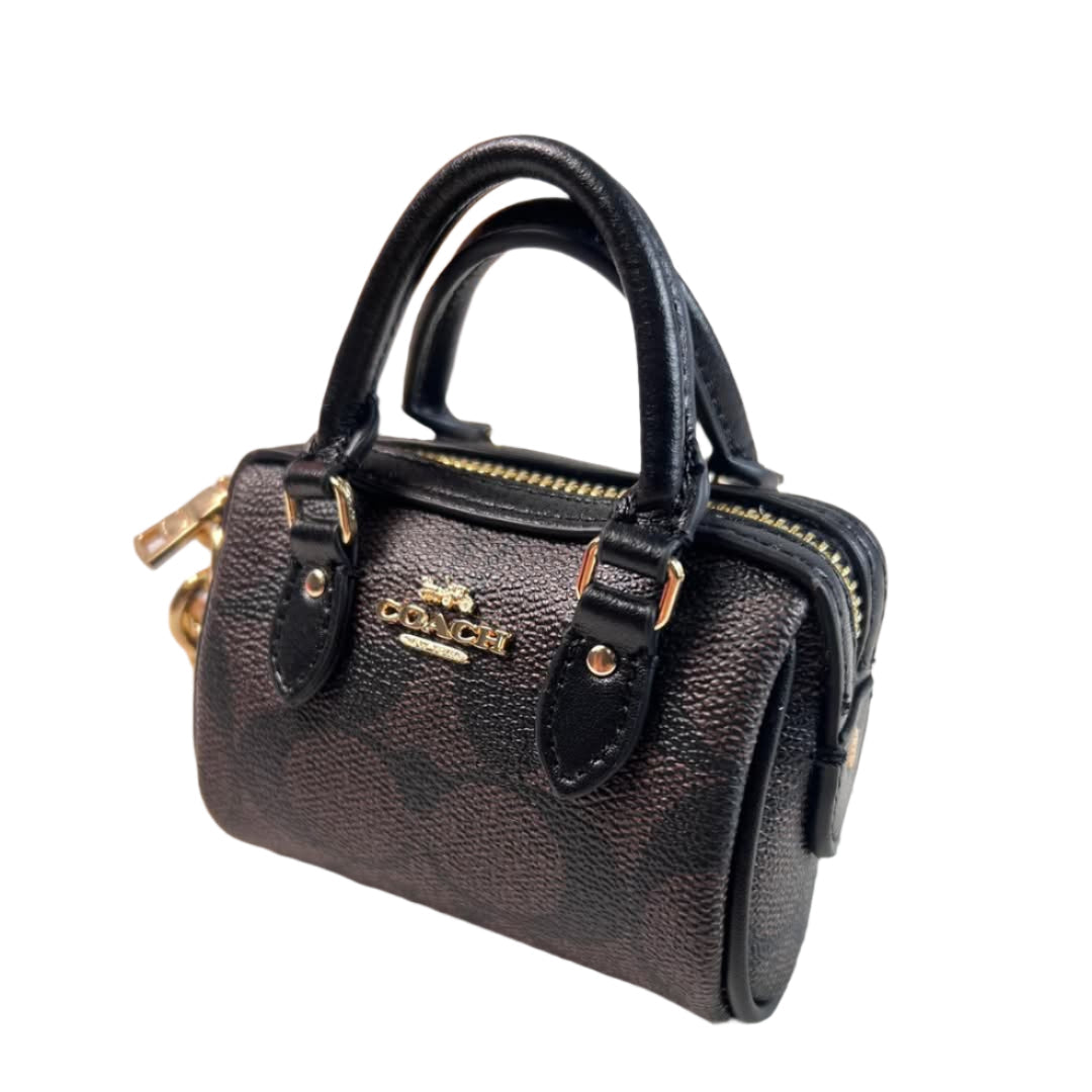 C.O.A.C.H Mini Rowan Bag Charm In Signature Canvas