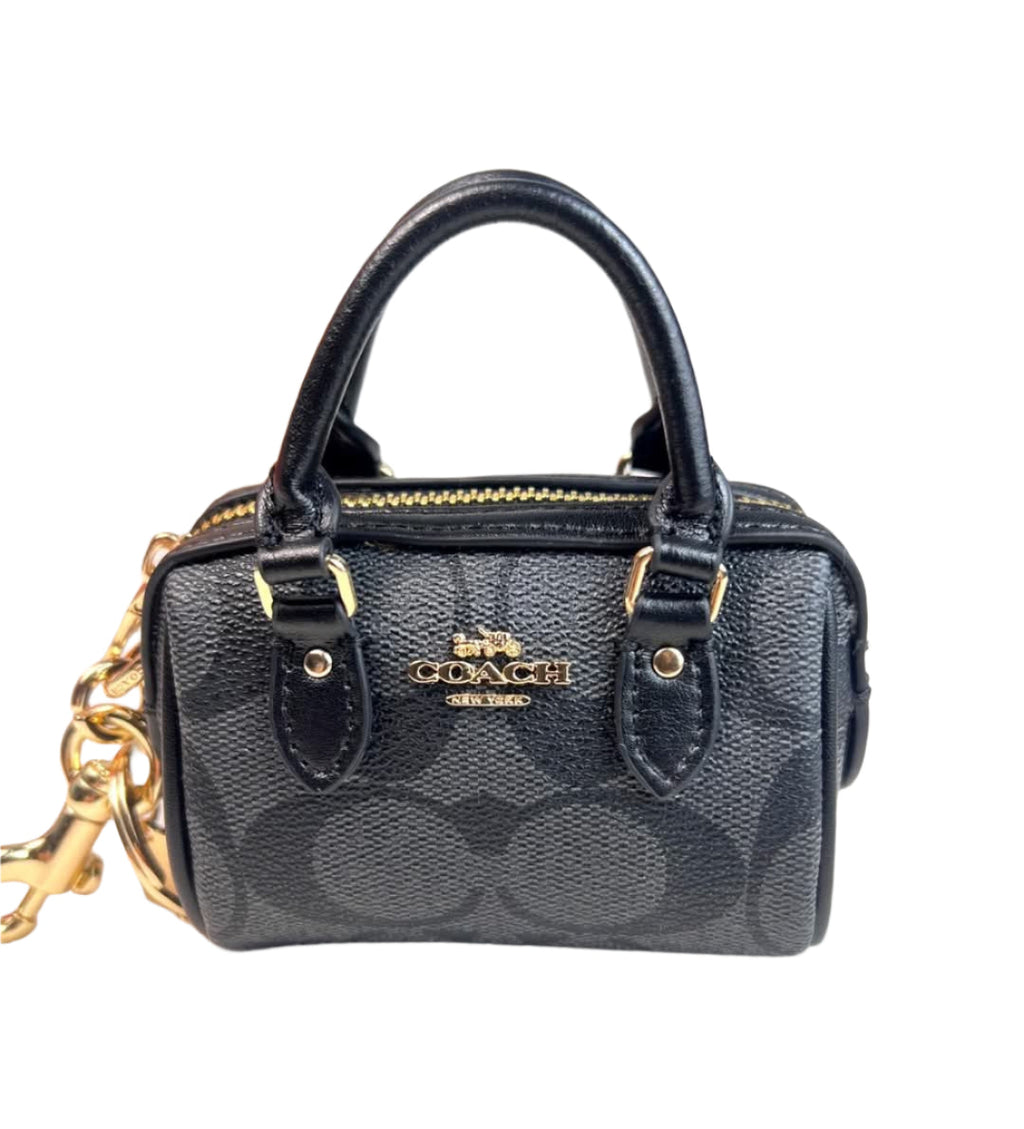 C.O.A.C.H Mini Rowan Bag Charm In Signature Canvas