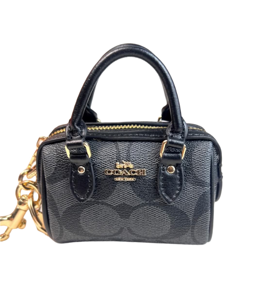 C.O.A.C.H Mini Rowan Bag Charm In Signature Canvas
