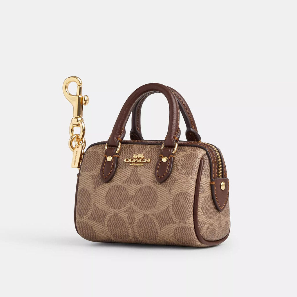 C.O.A.C.H Mini Rowan Bag Charm In Signature Canvas