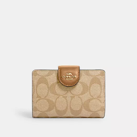 C.O.A.C.H Medium Corner Zip Wallet in Signature Canvas