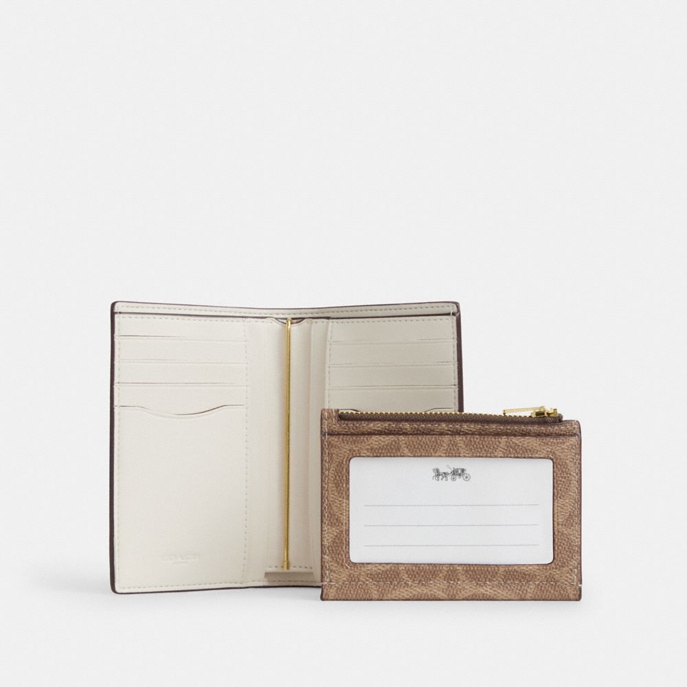 C.O.A.C.H 2-IN-1 WALLET IN BLOCKED SIGNATURE CANVAS