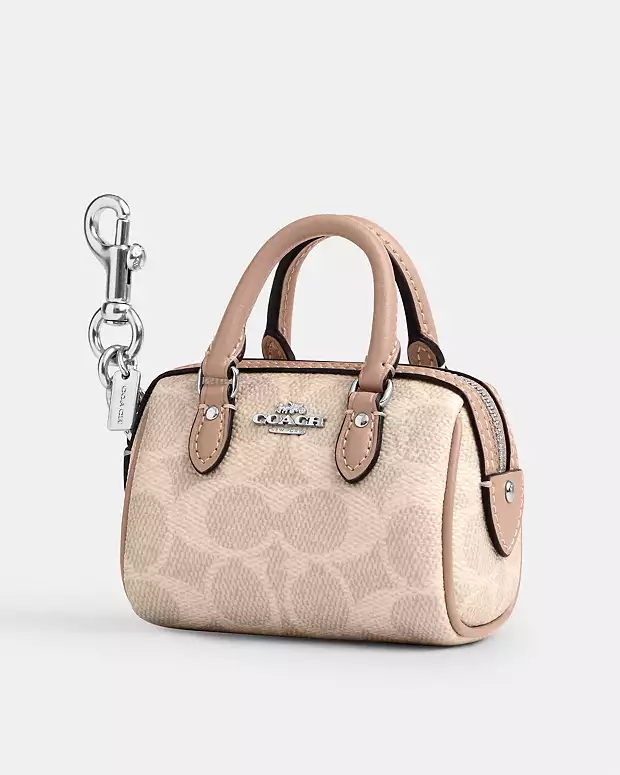 C.O.A.C.H Mini Rowan Bag Charm In Signature Canvas