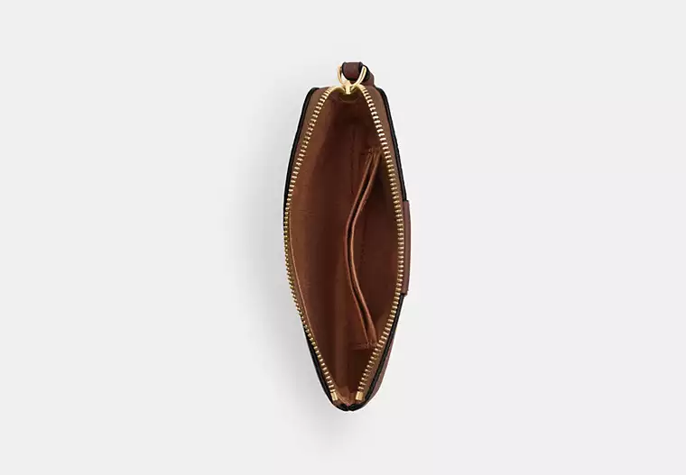 C.O.A.C.H Corner Zip Wristlet In Signature Canvas With Stripe