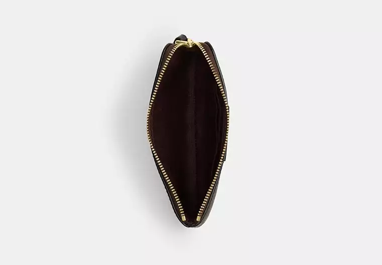 C.O.A.C.H Corner Zip Wristlet In Signature Canvas With Stripe