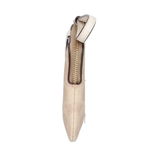 C.O.A.C.H Corner Zip Wristlet In Signature Canvas With Stripe
