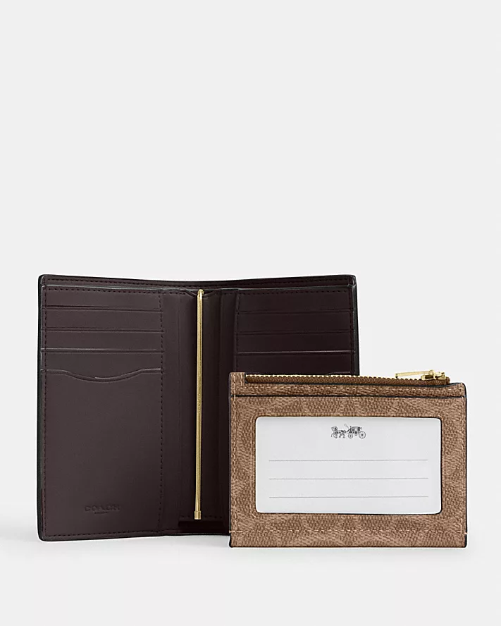 C.O.A.C.H 2-IN-1 WALLET IN BLOCKED SIGNATURE CANVAS